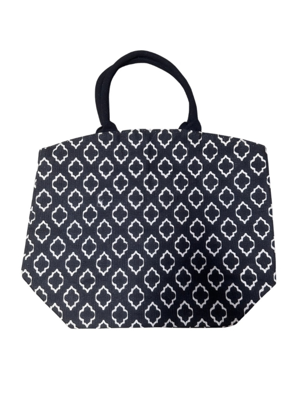 NEW Two's Company Black and White Patterned Tote Bag